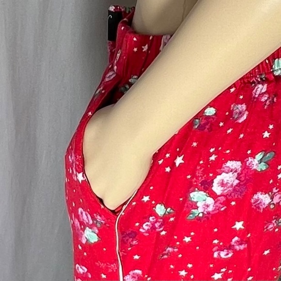 Victoria's Secret Sleep Pants Red Flowers Stars PJ Lounge Cotton Size Small - Picture 4 of 9
